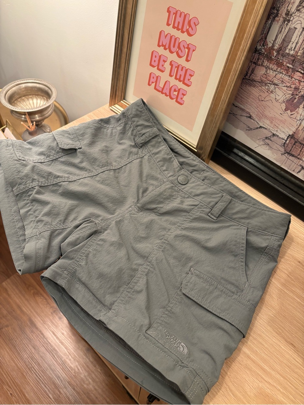 The North Face Women's Olive Gray Cargo Shorts